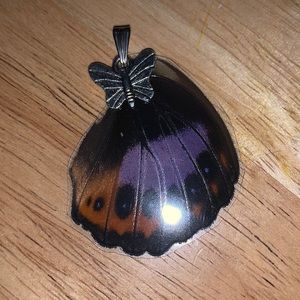 Beautiful, genuine butterfly wing necklace!🦋